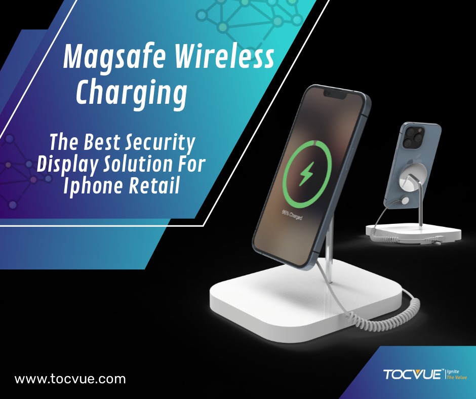 Additional image 1 for Magnetic Wireless Charging Security Display Stand For iPhone || Tocvue